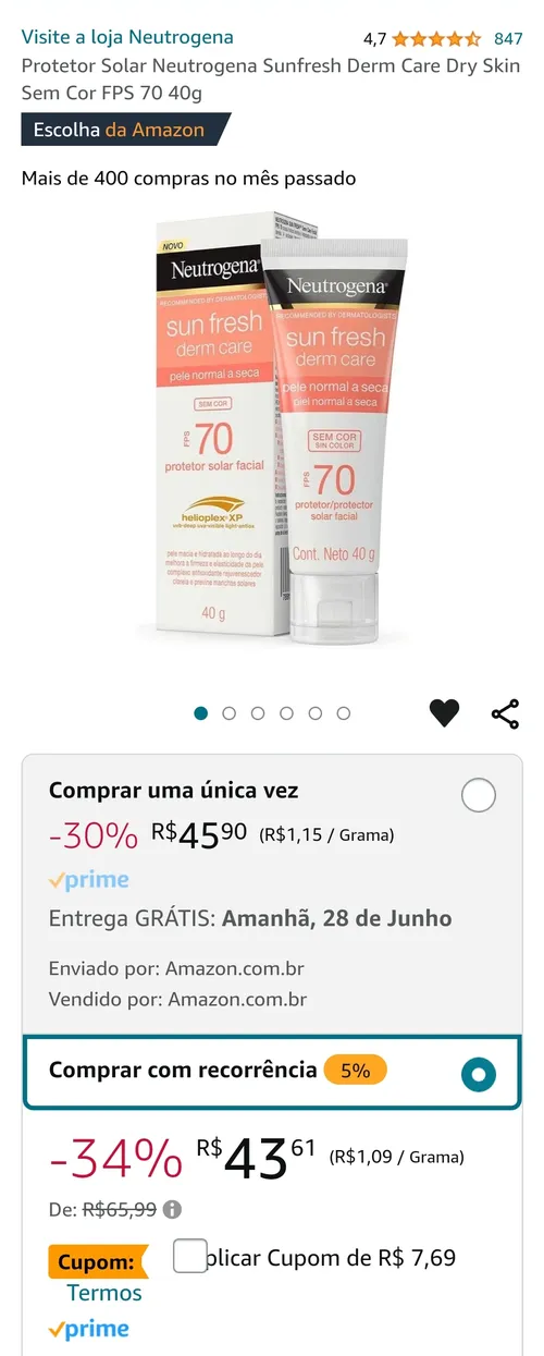 Imagem na descrição da promoção