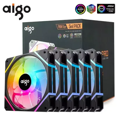 [Moedas] Kit 4 Fans Aigo AM12PRO ARGB 81 CFM