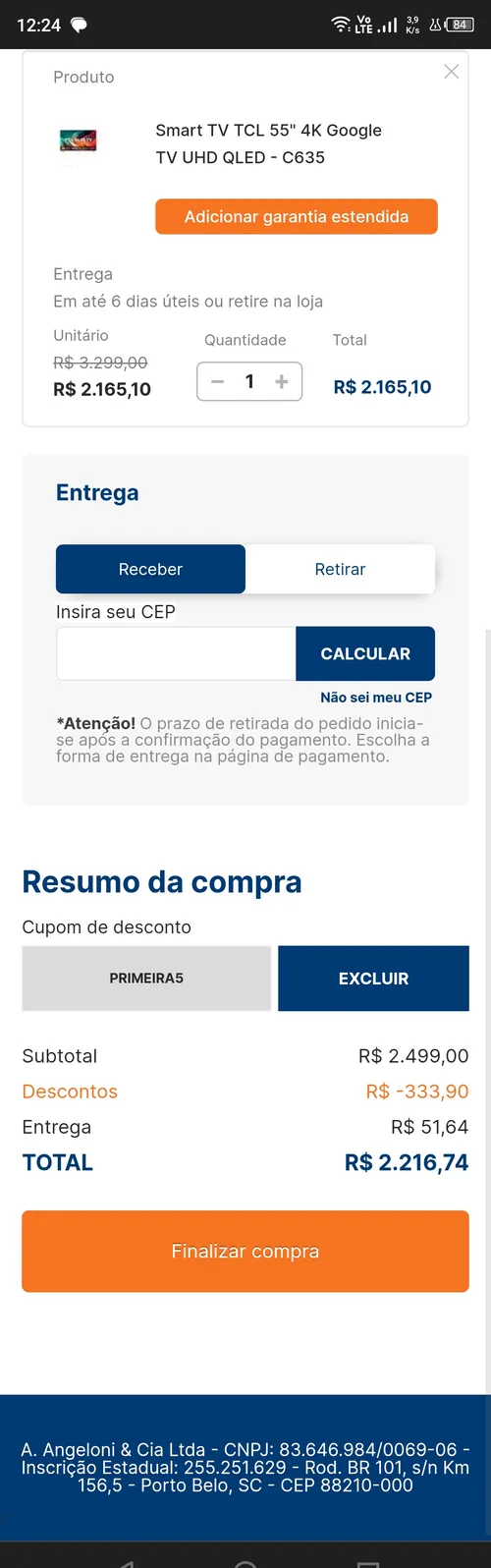 Imagem na descrição da promoção