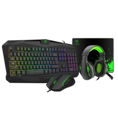 Combo Gamer T-Dagger Legion 4 em 1, Teclado, Mouse, Headset e Mousepad, T-TGS003