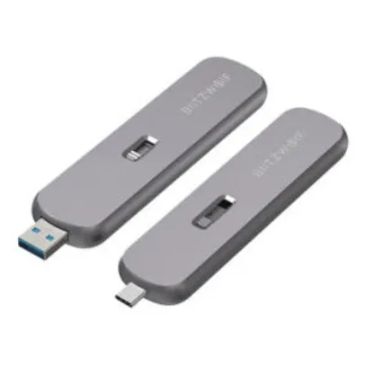 BlitzWolf® M.2 NGFF SATA SSD External Enclosure B-Key Aluminum Alloy USB-C USB-A 5Gbps 2TB