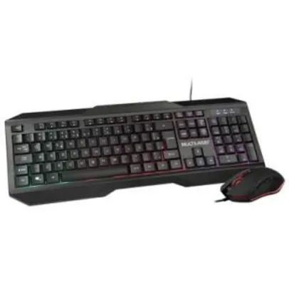 Kit Gamer Multilaser - Teclado LED, ABNT2 + Mouse LED | R$70