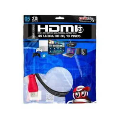 Cabo HDMI 2.0 Premium Ultra HD 4K - R$13