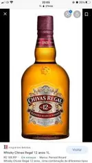 Whisky Chivas 12 Anos 1 Litro - R$80