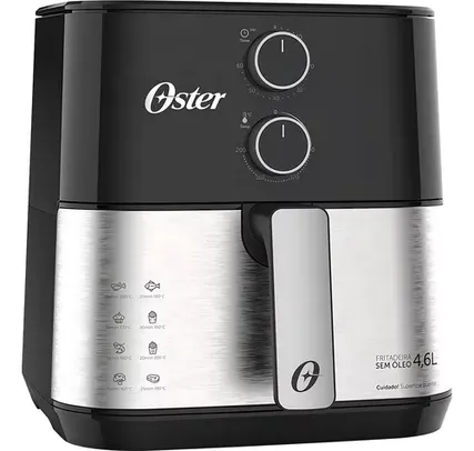 (CC Santander) Fritadeira sem óleo air fryer Oster OFRT520-127 inox compact 4,6L 127v