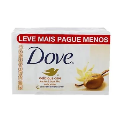 Kit Sabonete Dove Delicious Care karité e baunilha, barra, 12 unidades com 90g cada