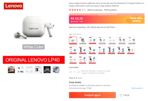 Imagem na descrição da promoção