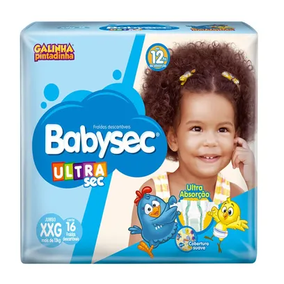 Foto do produto Fralda Babysec Ultrasec Galinha Pintadinha Jumbo XXG - 16 Unidades