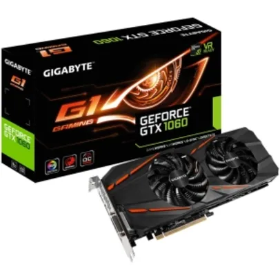 Placa de Vídeo Gigabyte GeForce GTX 1060 G1 Gaming - 3GB GDDR5 GV-N1060G1 - R$989