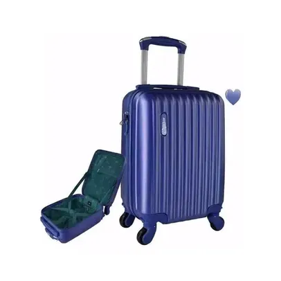 Mala De Bordo Infantil 10 Kg Viagem Rodinhas - Azul