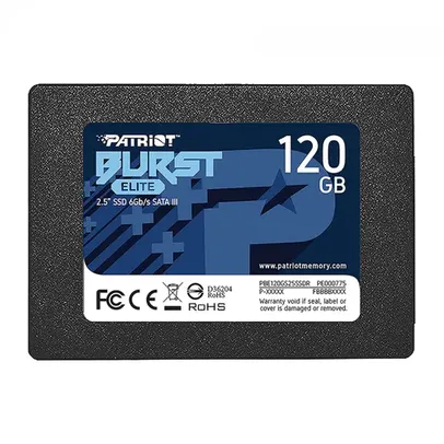 SSD Patriot Burst Elite, 120GB, Sata III, Leitura 450MB/s e Gravação 320MB/s, PE000775-PBE120GS25SSDR