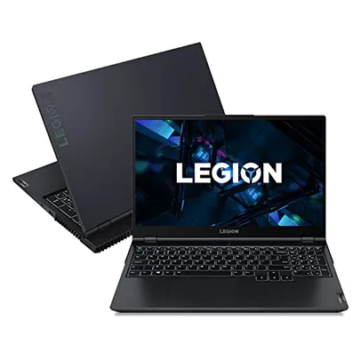 Lenovo Notebook Gamer Legion 5i i7-11800H 8GB 512GB SSD PCIe RTX3060 6GB W11 15.6 Full HD 82MH0001BR, Azul e Preto