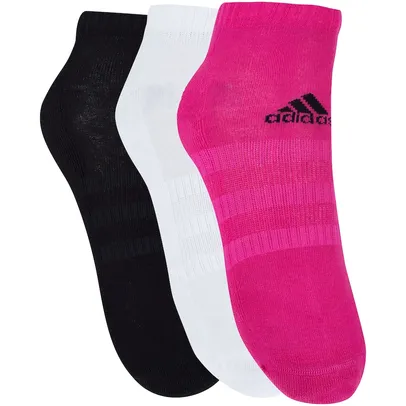 Kit de Meias com 3 Pares Adidas Cush Low - 38 a 40