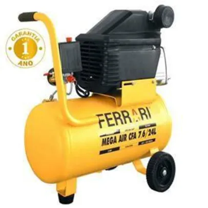 Compressor de Ar Ferrari Mega Air CFA 7.6/24L Bivolt – 1500W R$380