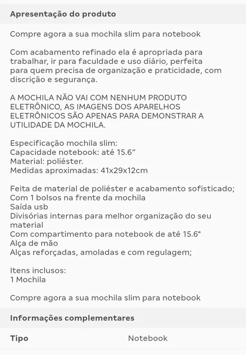 Imagem na descrição da promoção