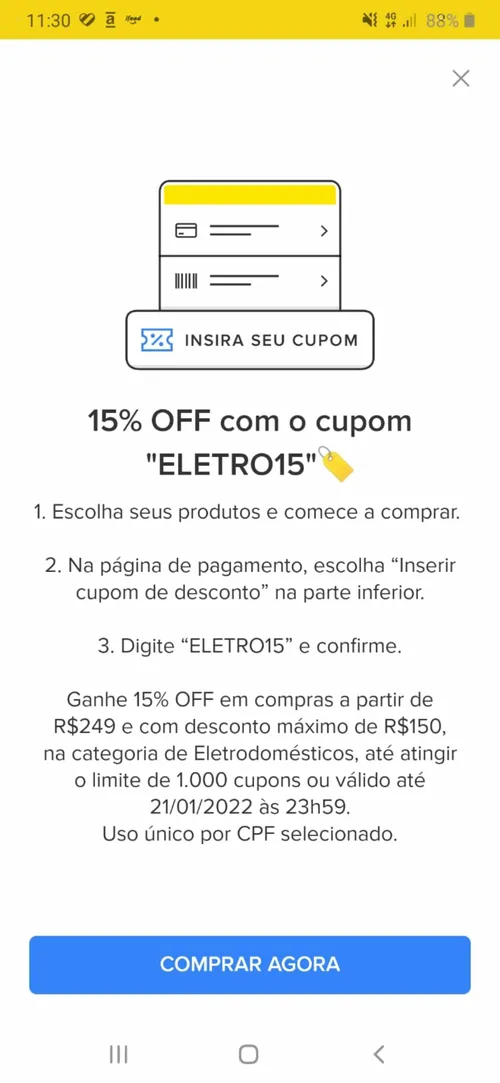 Imagem na descrição da promoção