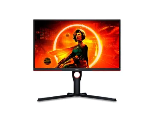 Monitor Gamer AOC 24.5 LED Full HD, Wide, 240Hz, 0.5ms, HDMI e DisplayPort, 119,9% sRGB, HDR 10, FreeSync Premium, VESA - 25G3ZM