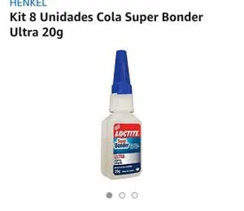 Kit 8 Unidades Cola Super Bonder Ultra com 20 gramas cada 