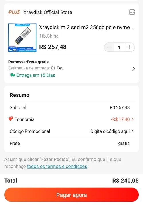 Imagem na descrição da promoção