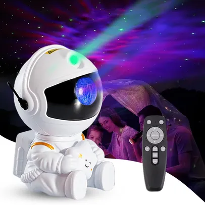 [APP/Taxa Inclusa] Mini Projetor Astronauta Galáxia Céu Estrelado Com controle Remoto 