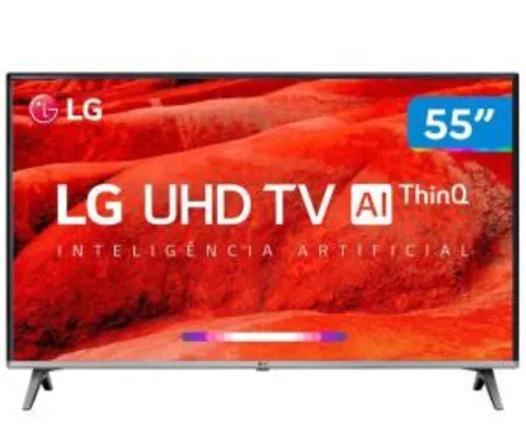 Smart TV 4K LED 55” LG 55UM7520PSB Wi-Fi HDR - Inteligência Artificial R$ 2599
