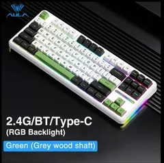 (Taxa Inclusa) (moedas + cupom) Teclado Mecânico AULA-F87 Pro, Tri Mode (2.4G, USB, Bluetooth), 87 Key, Hotswap, RGB