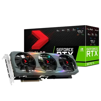 Placa de Vídeo PNY NVIDIA GeForce RTX 3070 Ti XLR8 Gaming Uprising EPIC-X, 8 GB GDDR6X, RGB, DLSS - VCG3070T8TFXMPB1