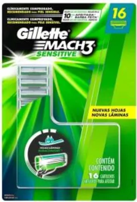 [Ouro] Carga para Aparelho de Barbear Gillette Mach3 Sensitive | 16 unidades R$76