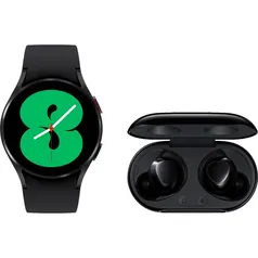 [APP | AME R$1043,19 ] Samsung Galaxy Watch4 Preto 40mm + Galaxy Buds+