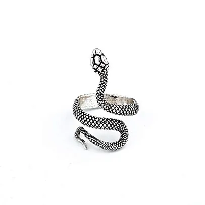 ANEL PRATEADO AJUSTÁVEL COBRA SNAKE SERPENTE BTS KPOP A5038