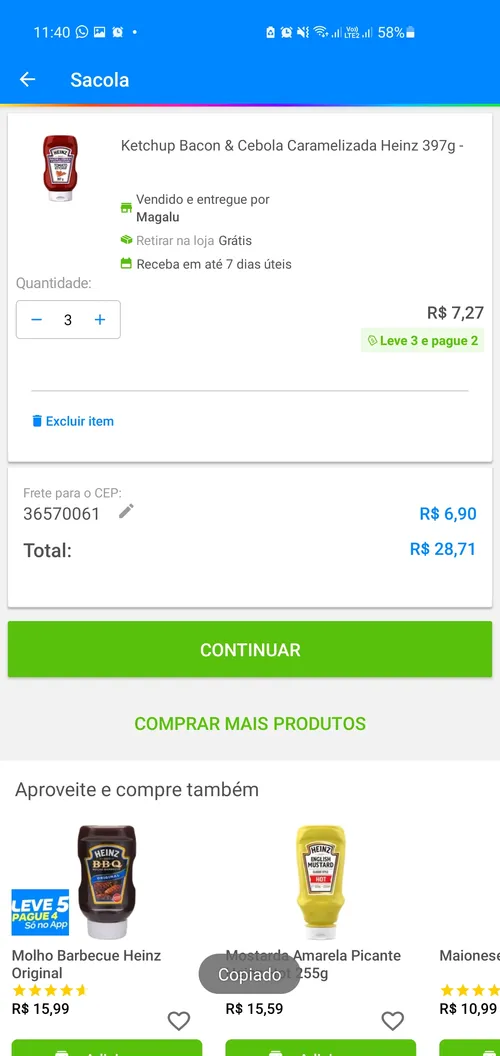 Imagem na descrição da promoção