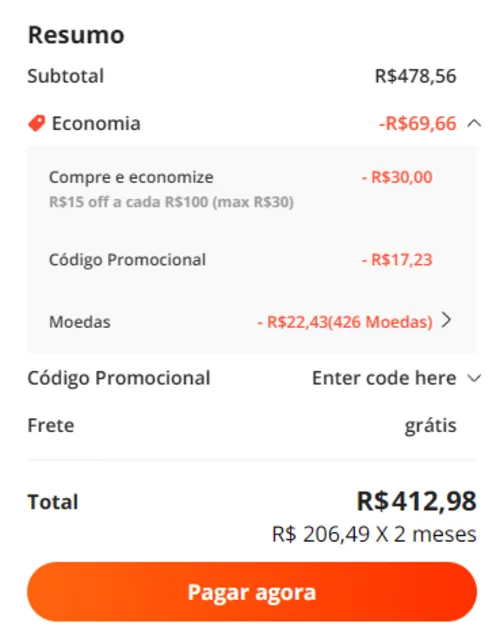 Imagem na descrição da promoção