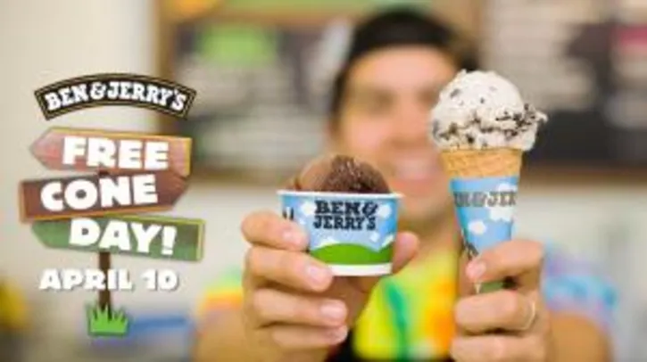FREE CONE DAY BEN & JERRY`S - sorvete gratis