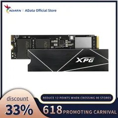 SSD 1 TB XPG S70 Blade, PCIe Gen4x4, M.2 NVMe, Leitura: 7400MB/s e Gravação: 5500MB/s, 3D NAND - AGA