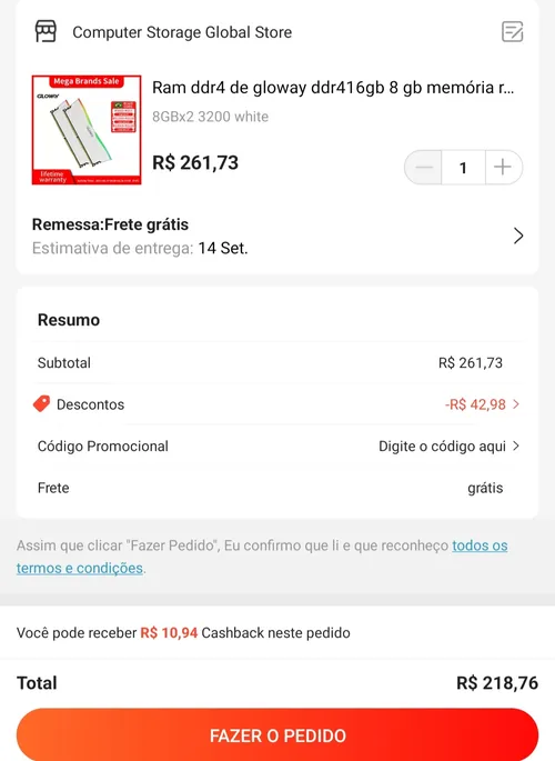 Imagem na descrição da promoção