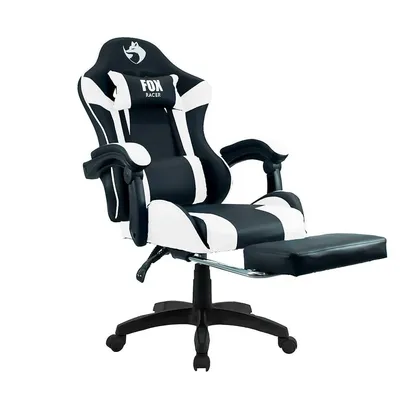 Product photo Cadeira Gamer Fox Racer Zerda Branco Com Apoio De Pe