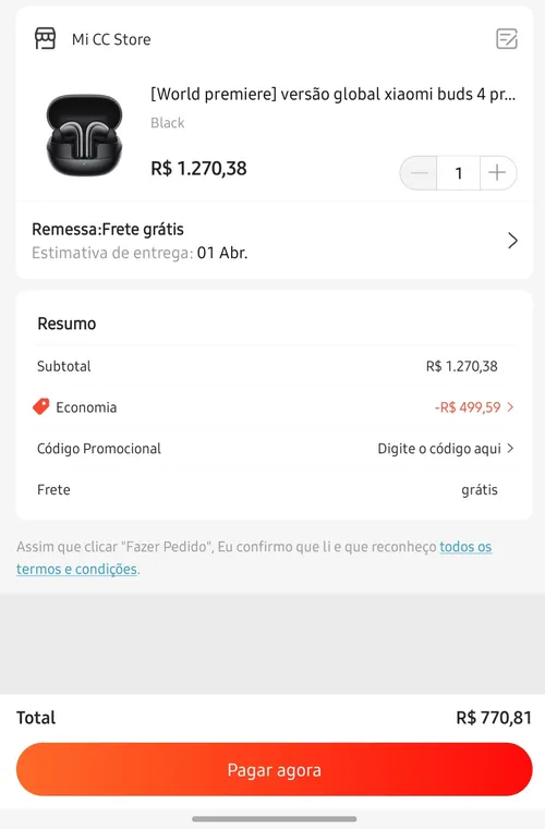 Imagem na descrição da promoção