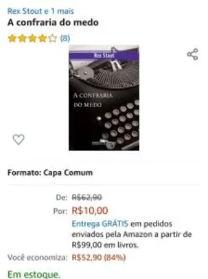 [Prime] Livro Confraria do Medo | R$ 10