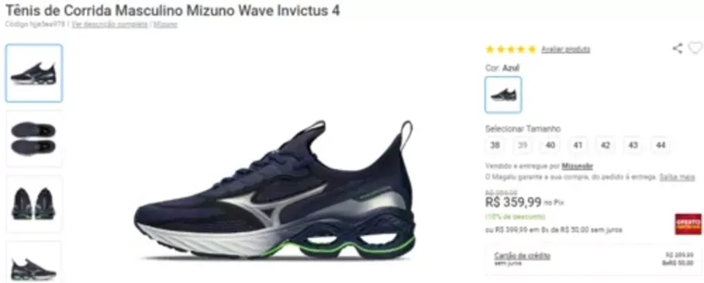 Tênis de Corrida Masculino Mizuno Wave Invictus 4