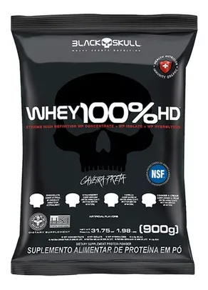 Whey 100% Hd Refil Black Skull - 900g (wpc, Wpi E Wph) Sabor Chocolate