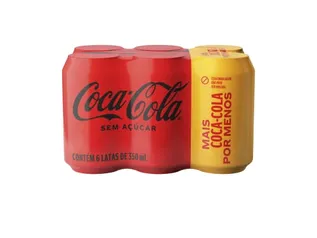 Pack de Coca-Cola sem Açúcar 350Ml 6 unidades