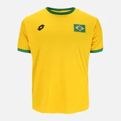 Camisa Lotto Brasil Masculina - Amarelo e Verde