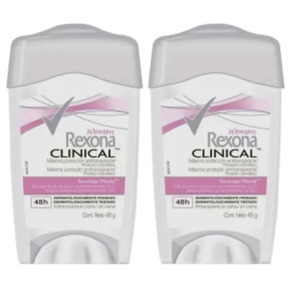 [Extra] Kit Desodorante Antitranspirante Rexona Women Clinical Stick 48g - 2 Unidades - R$27