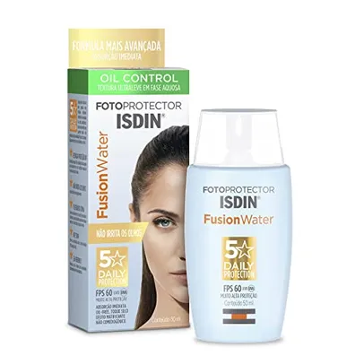 [REC] ISDIN Protetor Solar Facial Fusion Water 5 Stars Fps 60 Sem Cor - 50Ml