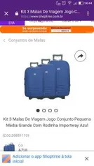 Kit 3 Malas De Viagem R$221