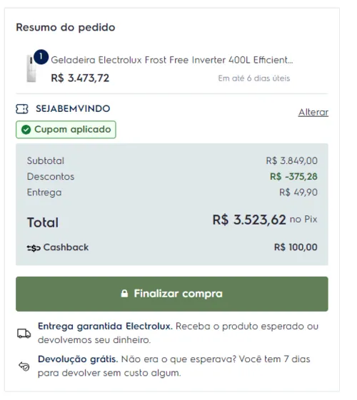 Imagem na descrição da promoção