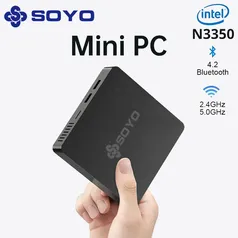 [R$370 "MOEDAS"/IMPOSTO INCLUSO/GPAY] SOYO - Mini PC 6GB de RAM, 64GB , Intel N3350