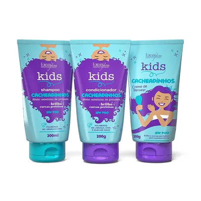 Kit Completo para Cabelos Cacheados Infantil Forever Kids