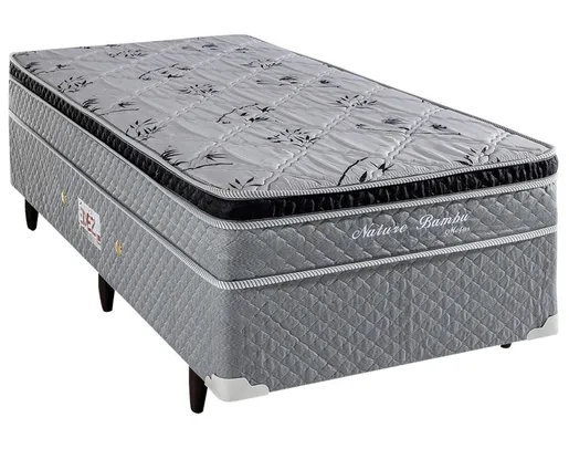 Cama Box Conjugada Solteiro Herval Nature com Pillow Inn e Molas Bonne