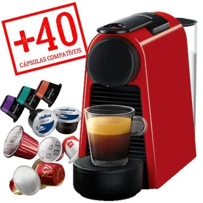 Foto do produto Cafeteira Nespresso Essenza Mini D30 Vermelha 220V Com 40 Cápsulas